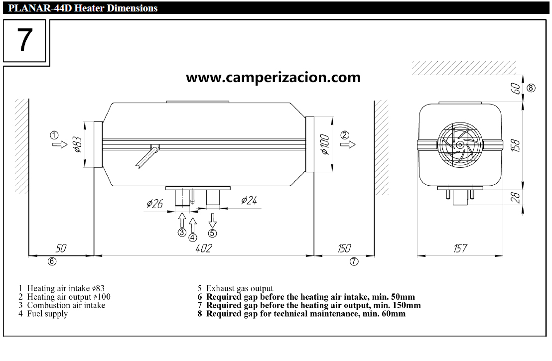Calefacción estacionaria homologable a gasoil Autoterm Air 4D 12V (Planar  44D)